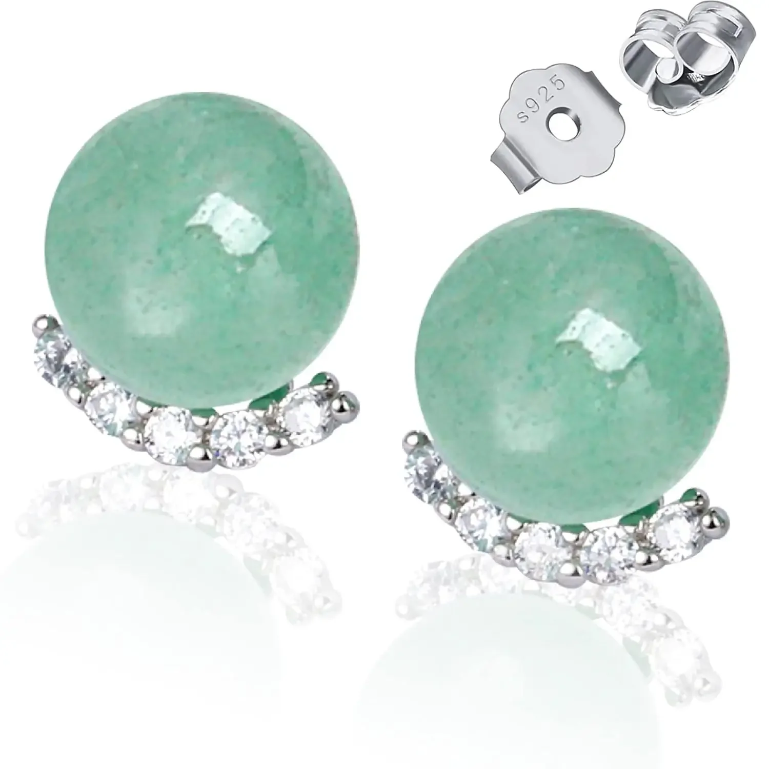 Handmade Jade Stud Earrings, Green Jade Stud Earrings, 925 Sterling Silver Stud Earrings for Women, St. Patrick's D
Handmade Jade Stud Earrings, Green Jade Stud Earrings, 925 Sterling Silver Stud Earrings for Women, St. Patrick's D