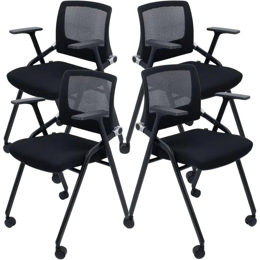 Collapsible Mesh Back Office Chairs with Wheels, Armrests, Portable - Ideal for Conference Rooms, Meetings, and Receptions (Blac
Collapsible Mesh Back Office Chairs with Wheels, Armrests, Portable - Ideal for Conference Rooms, Meetings, and Receptions (Blac