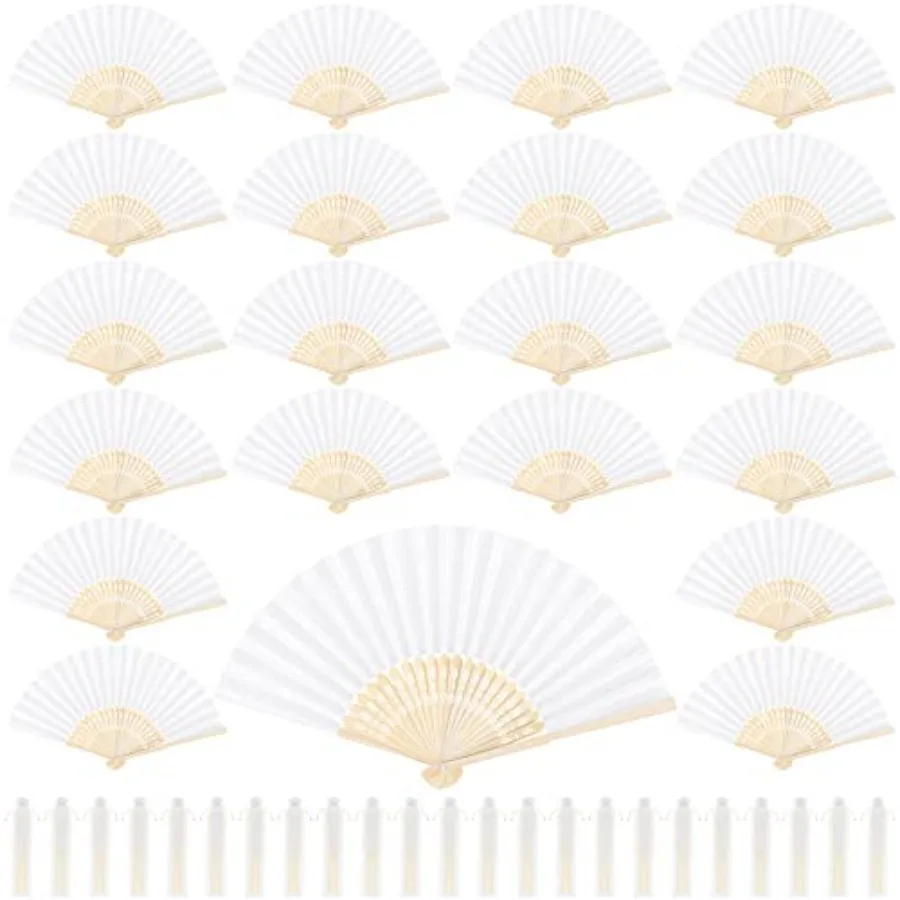 72 Pieces Silk Folding Fans with Fabric Sleeve Bamboo Folded Fans Handheld Folding Fans Decoration Fans for Wedding, Bridal Sho
72 Pieces Silk Folding Fans with Fabric Sleeve Bamboo Folded Fans Handheld Folding Fans Decoration Fans for Wedding, Bridal Sho