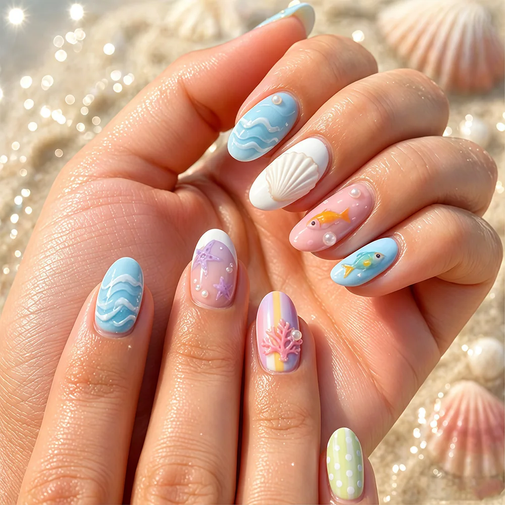 French Full Cover Nails Tips False Nails 3D Pearl Press on Fake Nails 3D fish Fake Nails Ocean Gradient Press on Nails
French Full Cover Nails Tips False Nails 3D Pearl Press on Fake Nails 3D fish Fake Nails Ocean Gradient Press on Nails