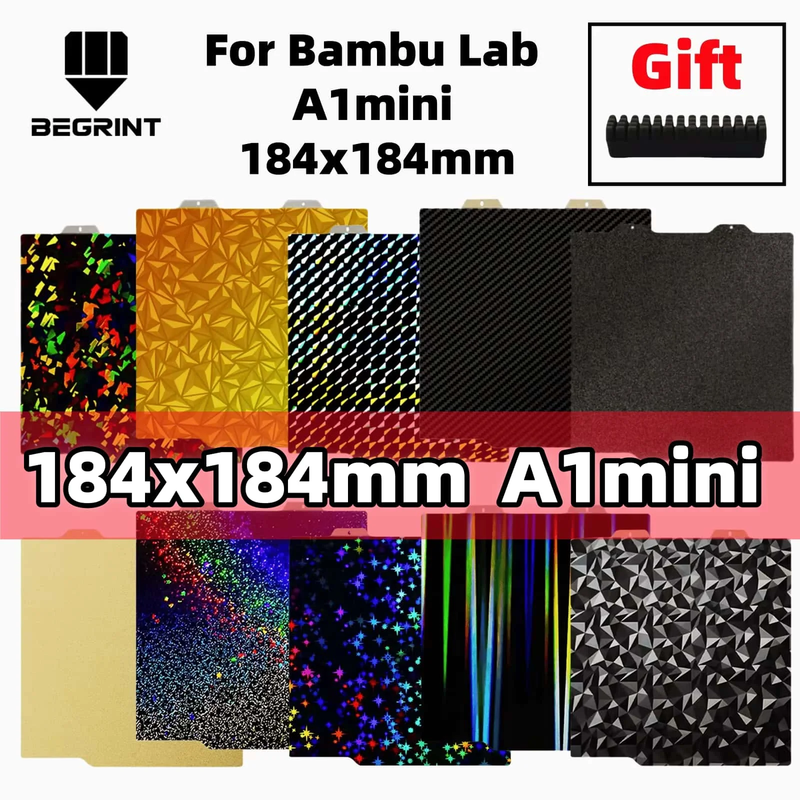 Для Bambulab A1 Mini Build Plate с прозрачным узором, прочный ПЭТ PEI Кровать Пружинный стальной лист Pei Sheet 184x184 для Bambu lab A1 Mini
Для Bambulab A1 Mini Build Plate с прозрачным узором, прочный ПЭТ PEI Кровать Пружинный стальной лист Pei Sheet 184x184 для Bambu lab A1 Mini