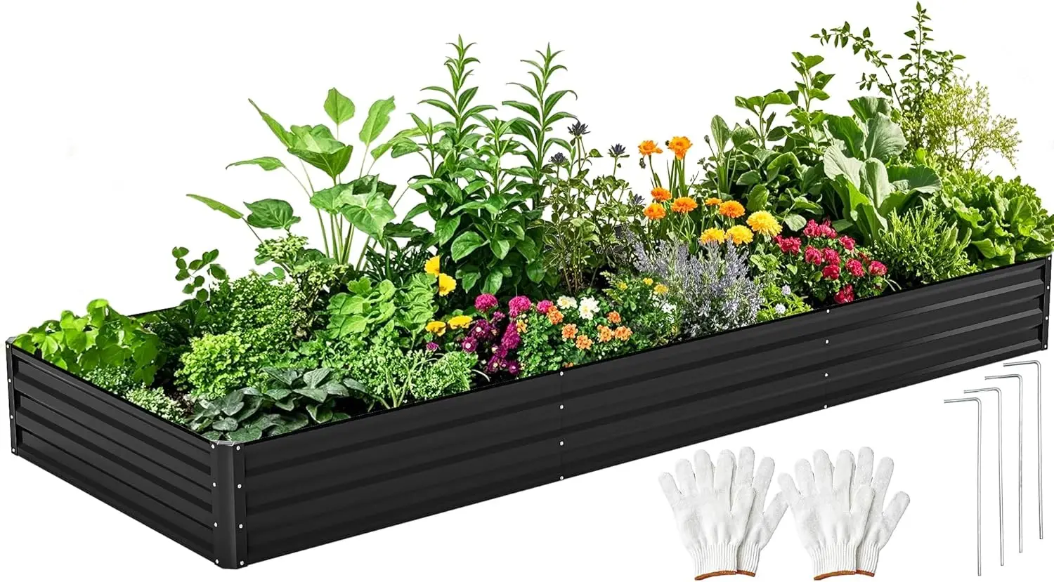 Raised Garden Bed Kit 12x4x1 ft, Outdoor Galvanized Metal Planter Box for Vegetables Flowers Herbs Fruits with Safety Rubber and
Raised Garden Bed Kit 12x4x1 ft, Outdoor Galvanized Metal Planter Box for Vegetables Flowers Herbs Fruits with Safety Rubber and