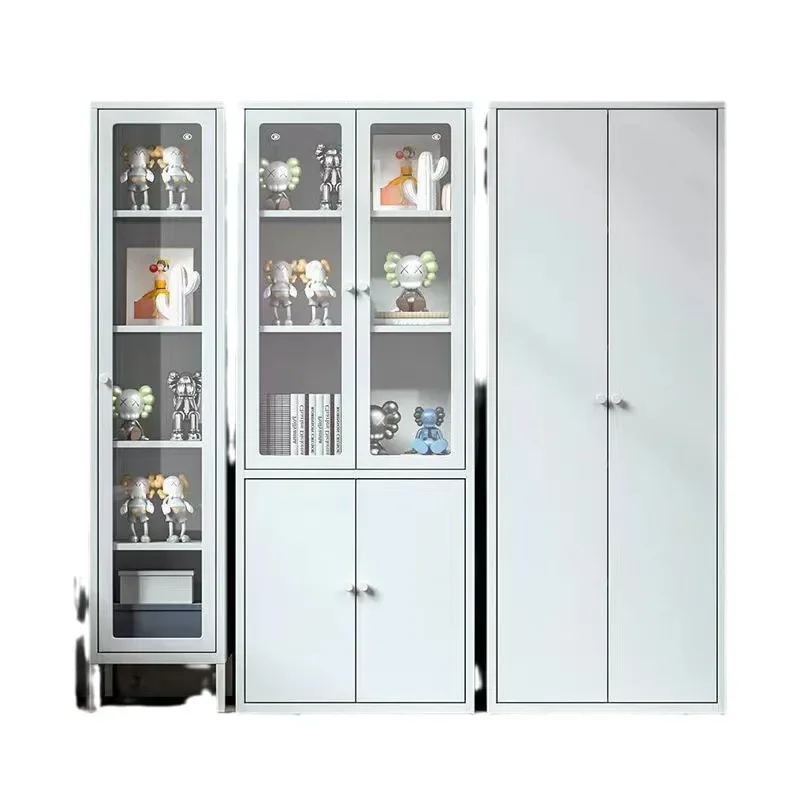 Nordic home wrought iron bookcase with glass door living room floor storage
Nordic home wrought iron bookcase with glass door living room floor storage