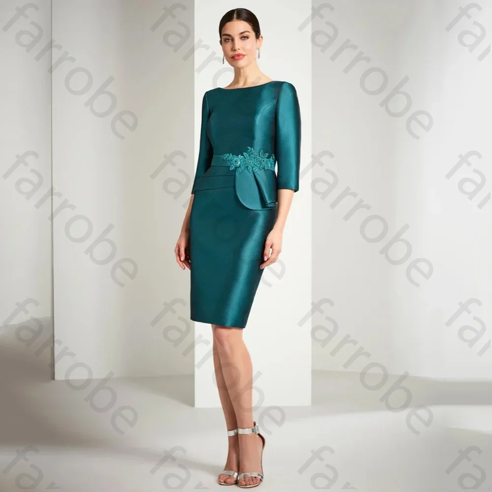 Customized Elegant Boat Neck Short Mother of The Bride Dresses Appliques Wedding Party Gowns with 3/4 Sleeves Knee for Women
Customized Elegant Boat Neck Short Mother of The Bride Dresses Appliques Wedding Party Gowns with 3/4 Sleeves Knee for Women