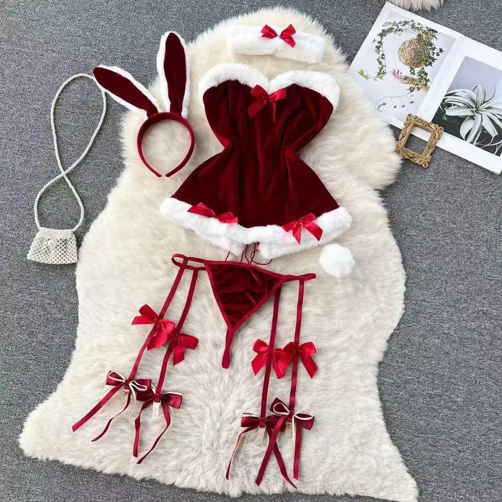 Сексуальное облегающее платье без бретелек с кроликом и милым бантом, плюшевое эротическое белье, женская клубная ночная рубашка, пижама на шнуровке, красное, белое платье
Сексуальное облегающее платье без бретелек с кроликом и милым бантом, плюшевое эротическое белье, женская клубная ночная рубашка, пижама на шнуровке, красное, белое платье