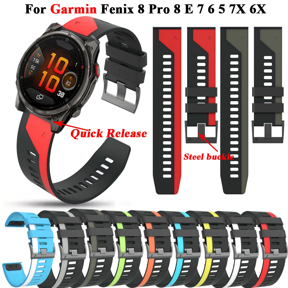 22 26mm Silicone Watchband Strap For Garmin Fenix E 8 8Pro 7X 7 Pro 5X 5Plus 6X 6 Epix Pro Smartwatch Wristband Easyfit Bracelet
22 26mm Silicone Watchband Strap For Garmin Fenix E 8 8Pro 7X 7 Pro 5X 5Plus 6X 6 Epix Pro Smartwatch Wristband Easyfit Bracelet