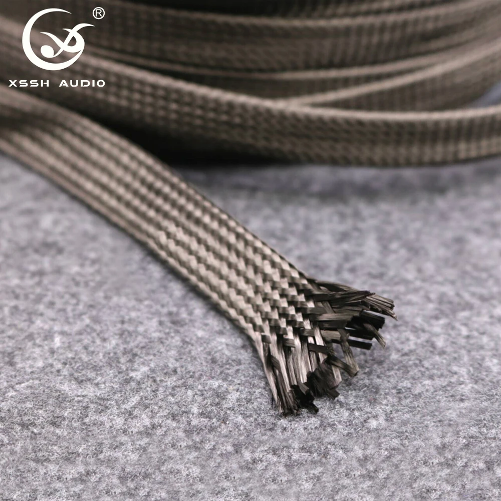 YIVO XSSH OEM Black High Density Carbon Fiber Braided Sleeve Flexible Expandable Wire Protector 2-40mm for HIFI Audio PowerCable
YIVO XSSH OEM Black High Density Carbon Fiber Braided Sleeve Flexible Expandable Wire Protector 2-40mm for HIFI Audio PowerCable