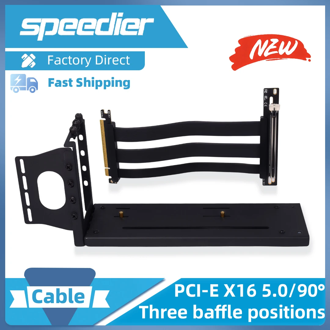 3 Slots PCIe 5.0 Graphics Card Vertical Mounting Bracket 200mm PCI-E 5.0 X16 Extension Cable Holder GPU Mounting Bracket Kit