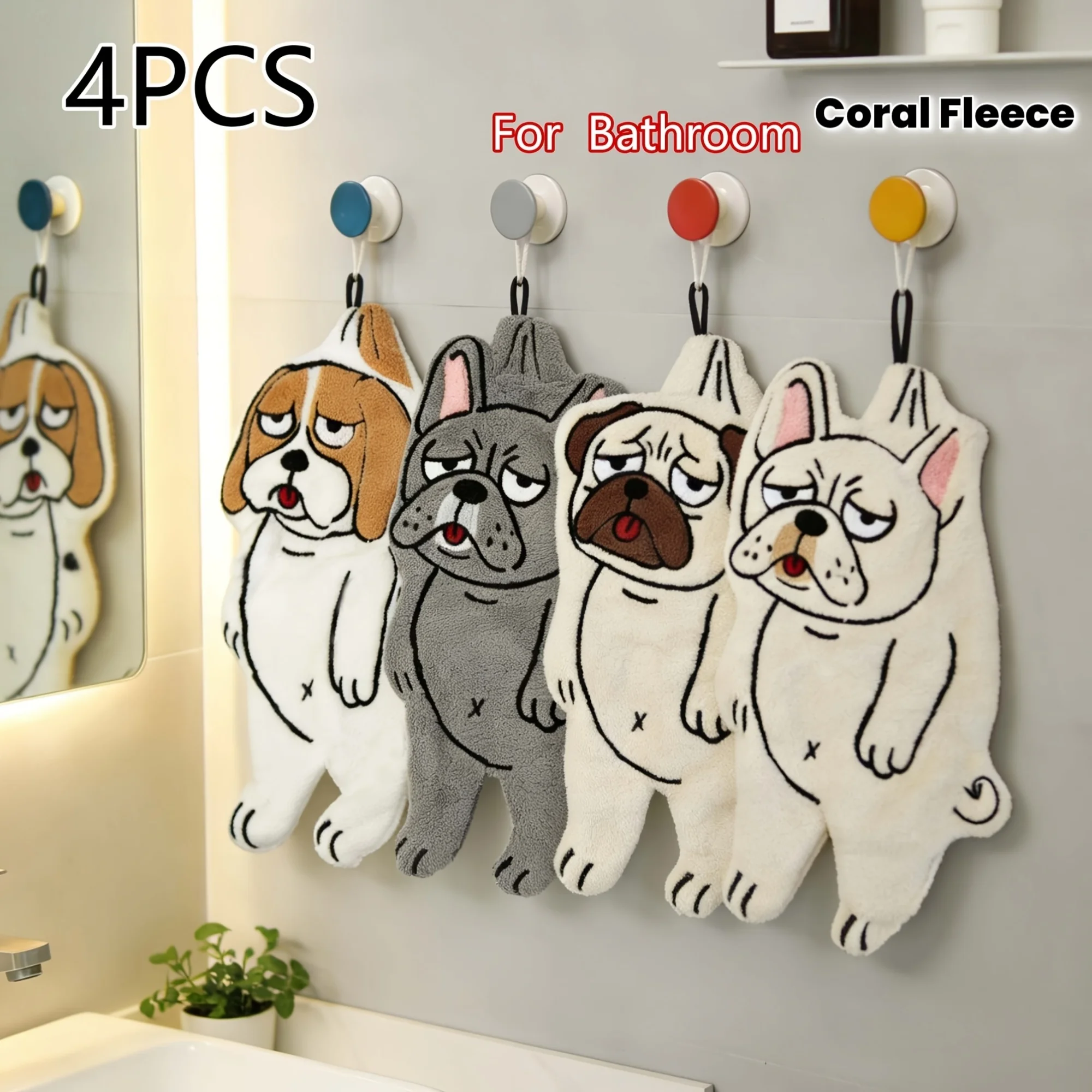 4pcs Bathroom Towels, New Creative Dog Hand Towels, For Bathroom, Kitchen, Restaurant, Kitchen Cleaning, Coral Fleece Absorbent
4pcs Bathroom Towels, New Creative Dog Hand Towels, For Bathroom, Kitchen, Restaurant, Kitchen Cleaning, Coral Fleece Absorbent