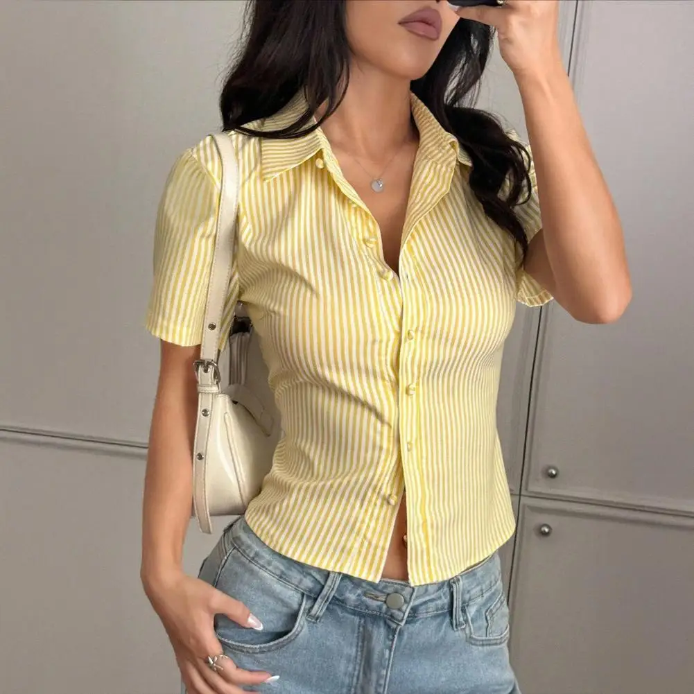 Breathable Summer Blouse Women’s V Neck Shirt Short Sleeve Striped Top Slim Fit Summer Blouse Versatile Commuting Style Tee
Breathable Summer Blouse Women’s V Neck Shirt Short Sleeve Striped Top Slim Fit Summer Blouse Versatile Commuting Style Tee