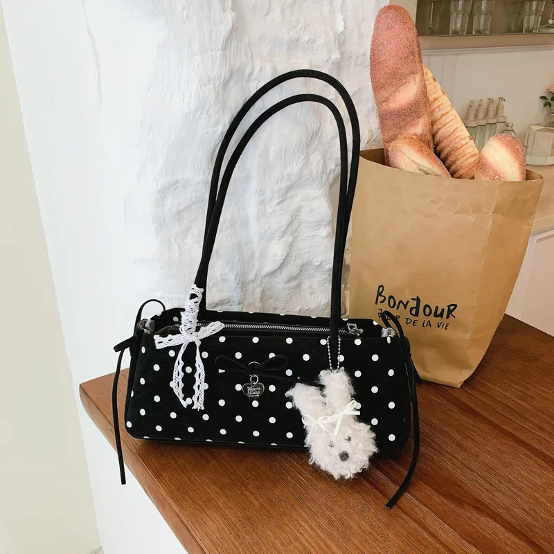 Korean Cute Bow Polka Dot Pillow Shoulder Bags for Women Versatile Ladies Underarm Bag Lightweight Portable Girls Zipper Handbag
Korean Cute Bow Polka Dot Pillow Shoulder Bags for Women Versatile Ladies Underarm Bag Lightweight Portable Girls Zipper Handbag