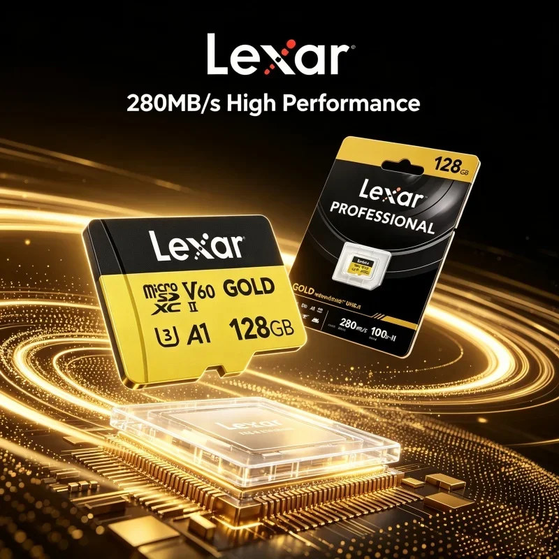 Lexar GOLD 128GB 256GB UHS-II Micro SD Memory Card V60 U3 A1 C10 280MBps Read 180MBps Write TF Card Camera Handheld Gaming
Lexar GOLD 128GB 256GB UHS-II Micro SD Memory Card V60 U3 A1 C10 280MBps Read 180MBps Write TF Card Camera Handheld Gaming