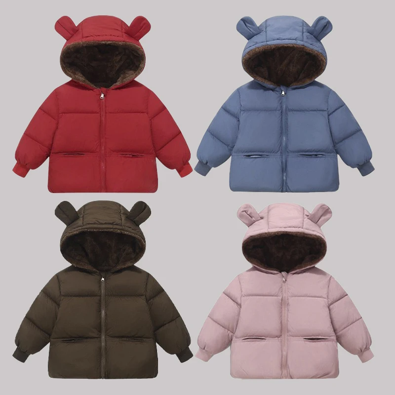2025 Autumn Winter New Boys Girls Jacket Solid color Cartoon Print Thick Warm Hooded Coats For 2-6Y Kids Down Cotton Outerwear
2025 Autumn Winter New Boys Girls Jacket Solid color Cartoon Print Thick Warm Hooded Coats For 2-6Y Kids Down Cotton Outerwear