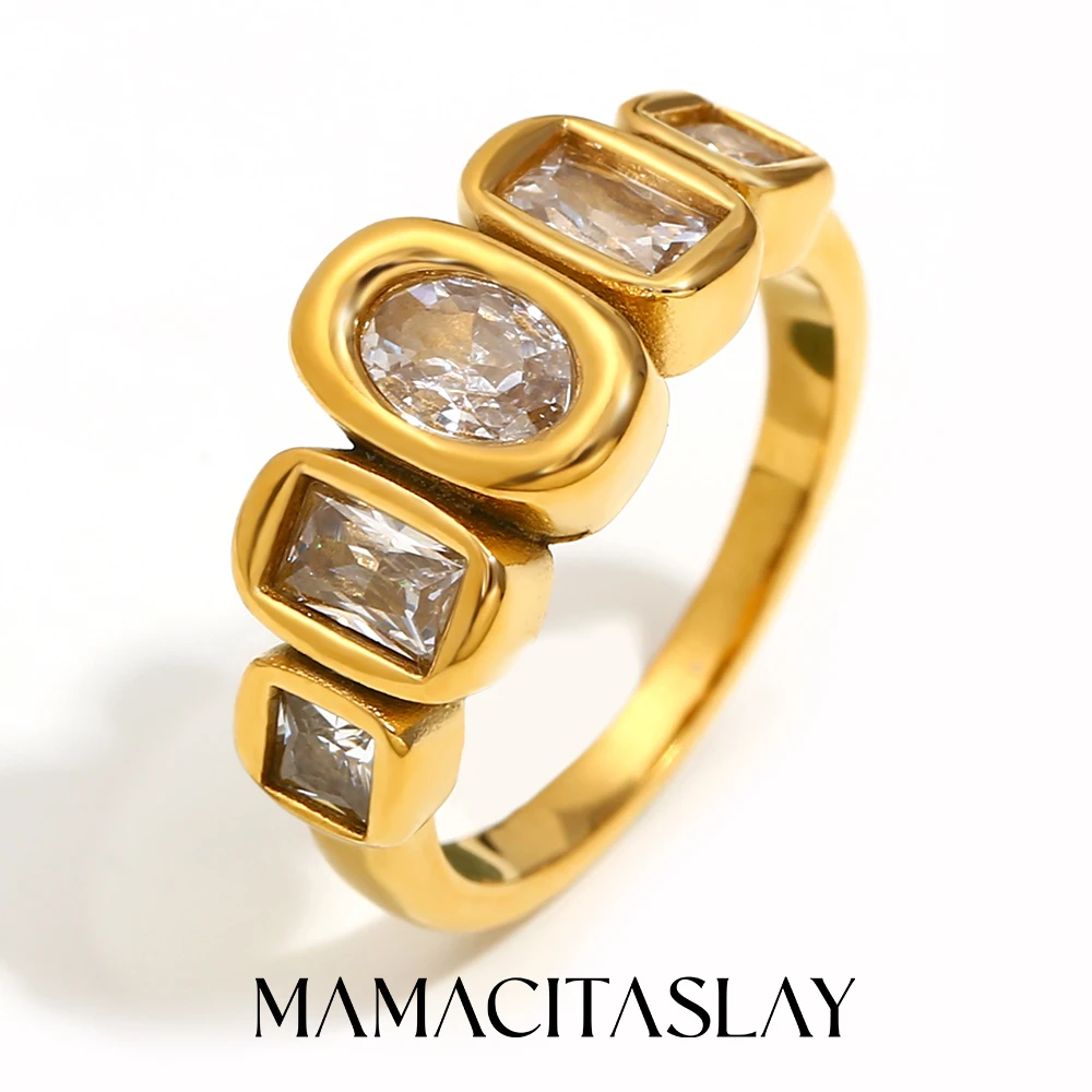 MamacitaSlay Wedding Classic Geometric Zircon rings Luxury Finger Decoration gift trendy women's stainless steel jewelry
MamacitaSlay Wedding Classic Geometric Zircon rings Luxury Finger Decoration gift trendy women's stainless steel jewelry