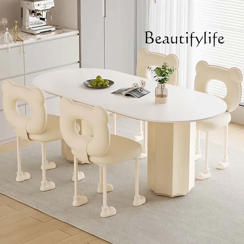 Oval Unique Chairs Dining Table Modern White Metal Design Nordic Table Restaurant Luxury Mesa Comedor Living Room Sets Furniture
Oval Unique Chairs Dining Table Modern White Metal Design Nordic Table Restaurant Luxury Mesa Comedor Living Room Sets Furniture