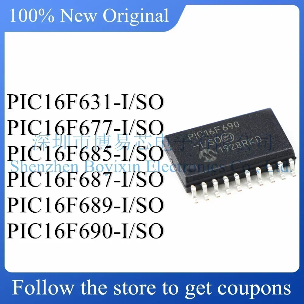 PIC16F631 PIC16F677 PIC16F685 PIC16F687 PIC16F689 PIC16F690-I/SO Standard version
PIC16F631 PIC16F677 PIC16F685 PIC16F687 PIC16F689 PIC16F690-I/SO Standard version