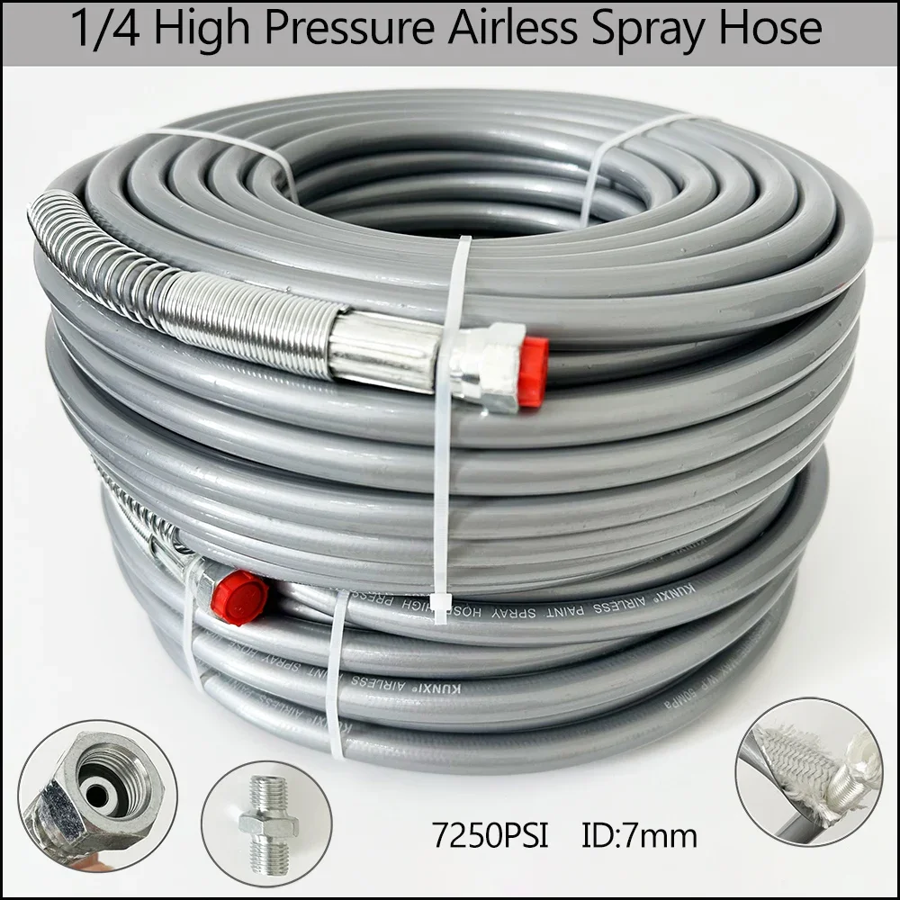 7250PSI High-pressure Airless Spray Hose 0.5~40M Spray Hose 1/4 Interface Spray Machine Universal Double-layer Fiber Hose
7250PSI High-pressure Airless Spray Hose 0.5~40M Spray Hose 1/4 Interface Spray Machine Universal Double-layer Fiber Hose
