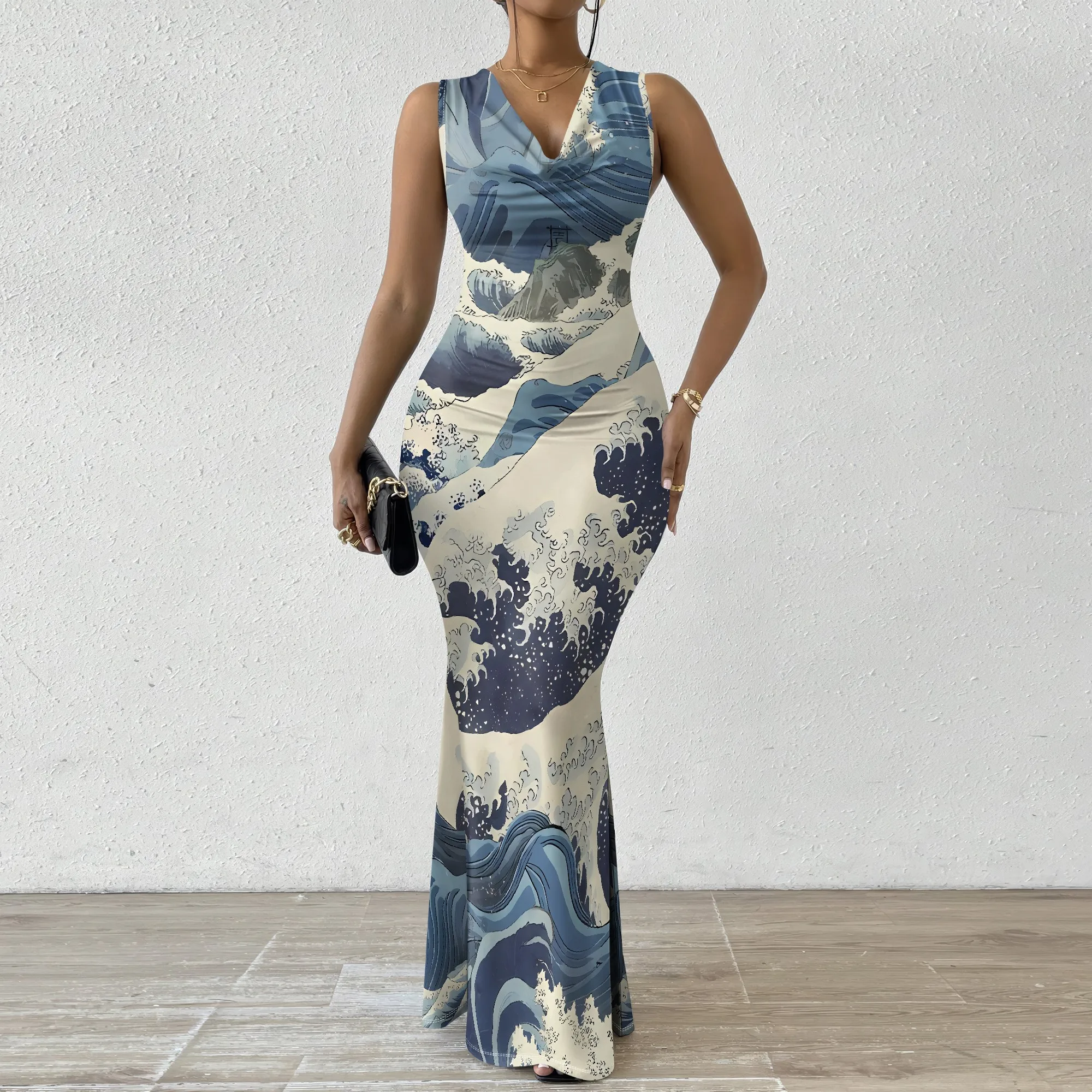 EQQZD Elegant Sleeveless Fishtail Maxi Dress for Women‘s, Surplice Neckline Japanese Art Pattern Print Evening Gown
EQQZD Elegant Sleeveless Fishtail Maxi Dress for Women‘s, Surplice Neckline Japanese Art Pattern Print Evening Gown