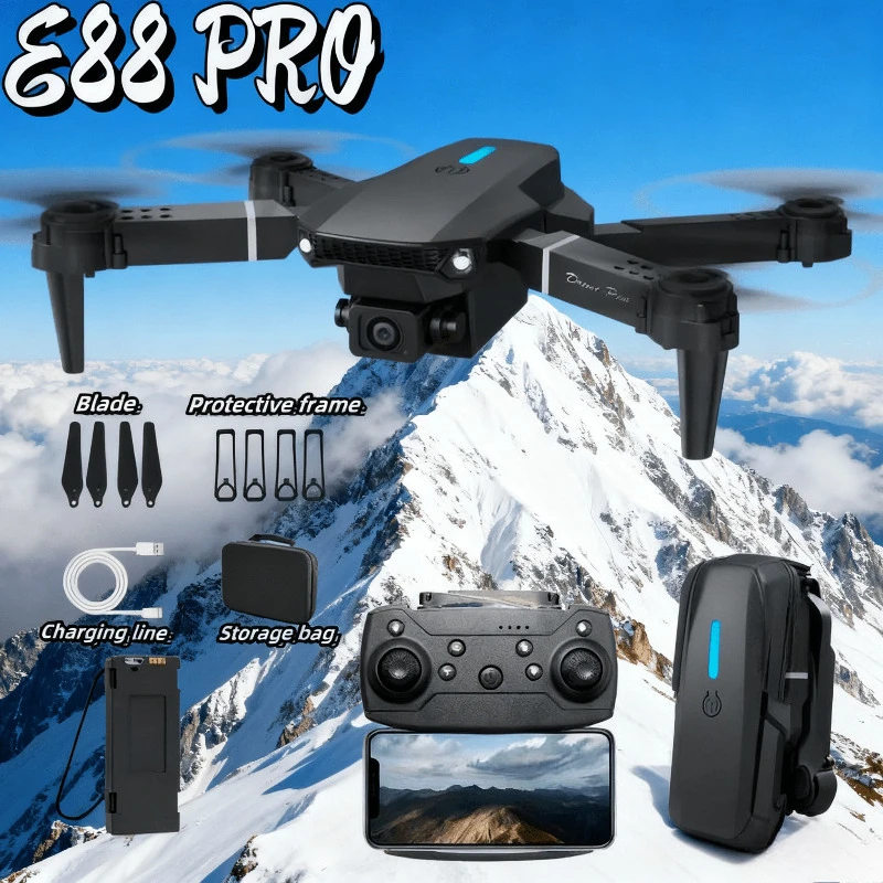 New E88 Aerial Drone | Dual Camera Real-Time Transmission | Optical Flow Altitude Hold Foldable Portable Holiday Gift
New E88 Aerial Drone | Dual Camera Real-Time Transmission | Optical Flow Altitude Hold Foldable Portable Holiday Gift