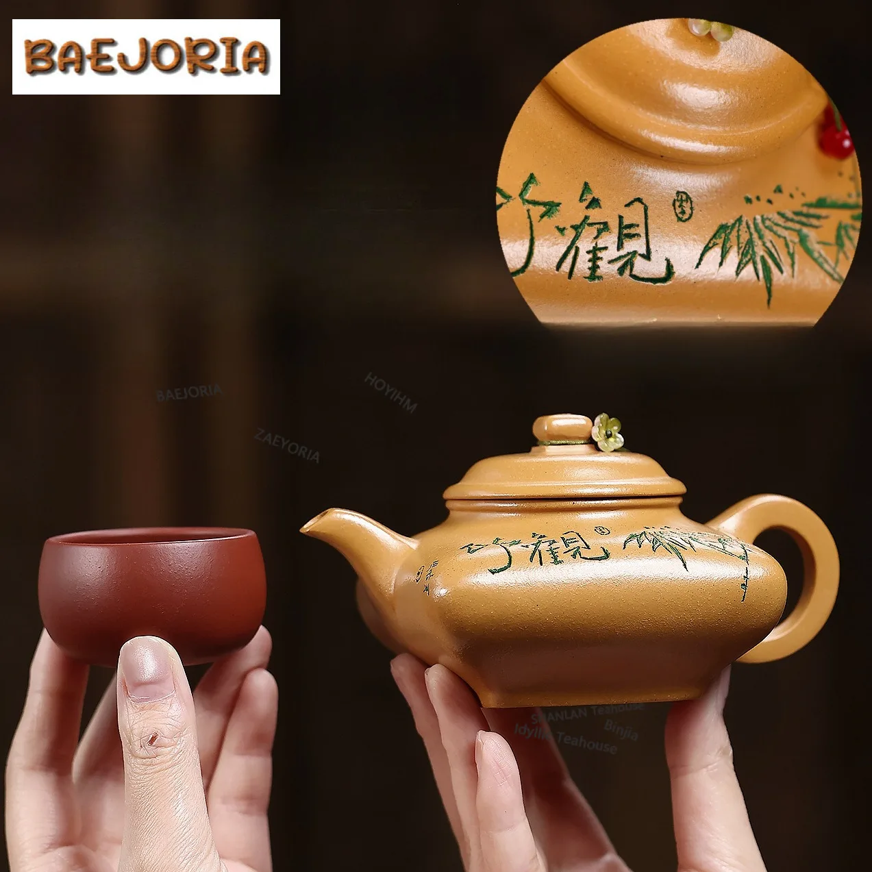 250ml Retro Yixing Purple Clay Teapots Famous Master Handmade Bamboo Rhyme Pot Raw Ore Golden Section Mud Kettle Zisha Tea Set
250ml Retro Yixing Purple Clay Teapots Famous Master Handmade Bamboo Rhyme Pot Raw Ore Golden Section Mud Kettle Zisha Tea Set