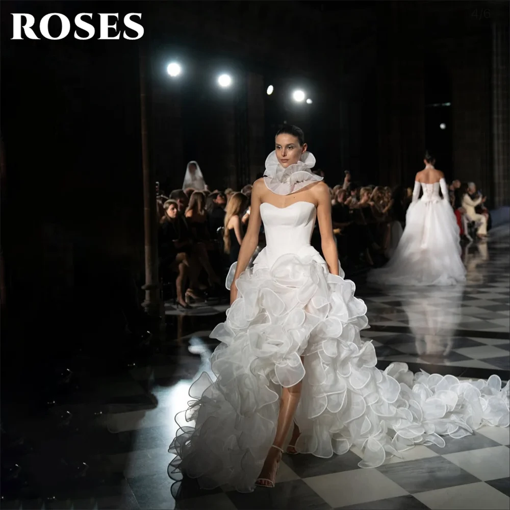ROSES White Evening Dress Strapless Party Dress with High Split vestidos de fiesta Tiered Ruffled Prom Gowns Unique Customized
ROSES White Evening Dress Strapless Party Dress with High Split vestidos de fiesta Tiered Ruffled Prom Gowns Unique Customized