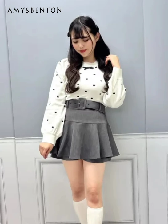 Sweet High Waist Belt Slim Versatile Skirt Women Japanese Elegance Temperament Ladies Solid Color A-line Skirts Spring Summer
Sweet High Waist Belt Slim Versatile Skirt Women Japanese Elegance Temperament Ladies Solid Color A-line Skirts Spring Summer