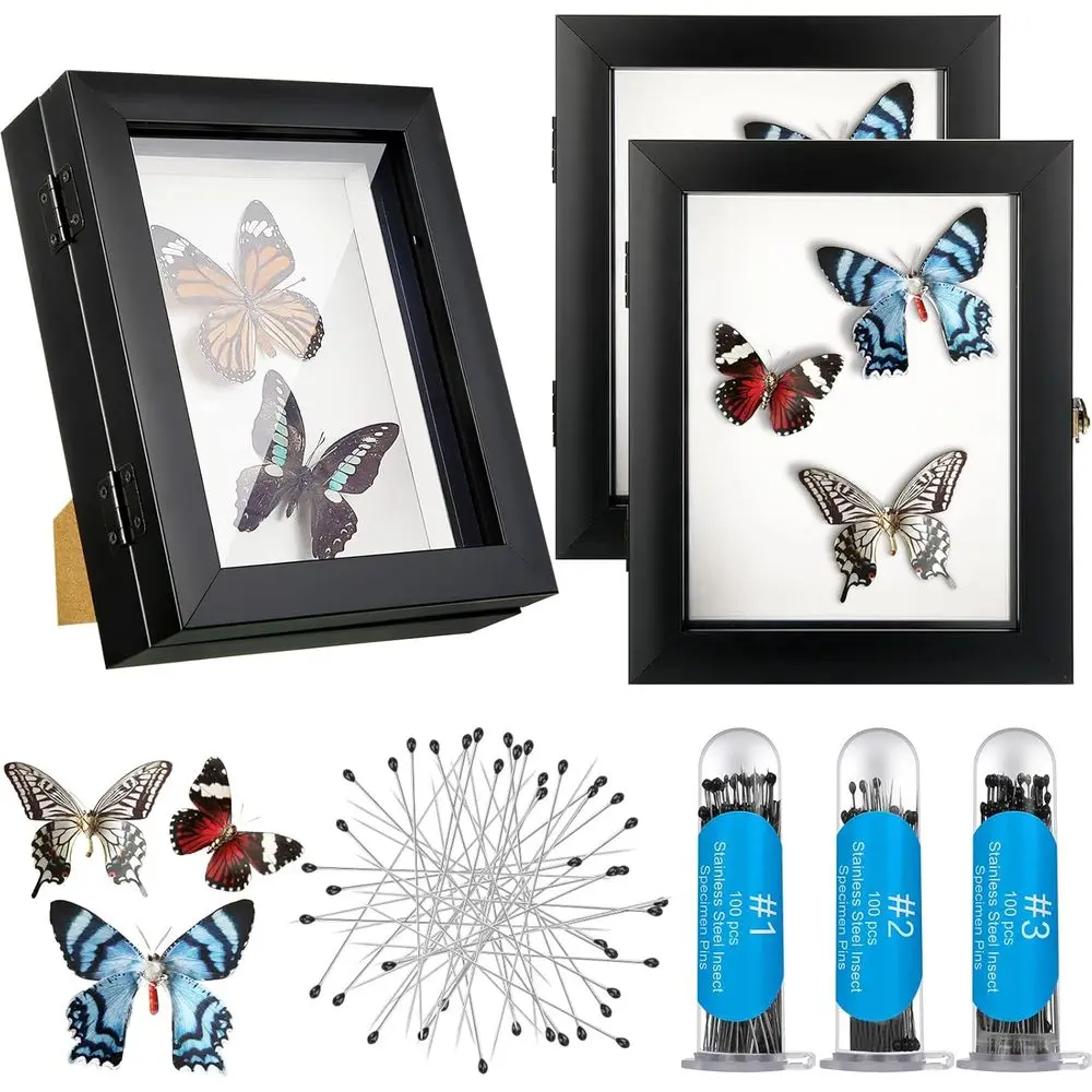 3-Piece Clear Wall-Mounted Insect Display Case with UV Protection and Pins for 300 Specimens
3-Piece Clear Wall-Mounted Insect Display Case with UV Protection and Pins for 300 Specimens