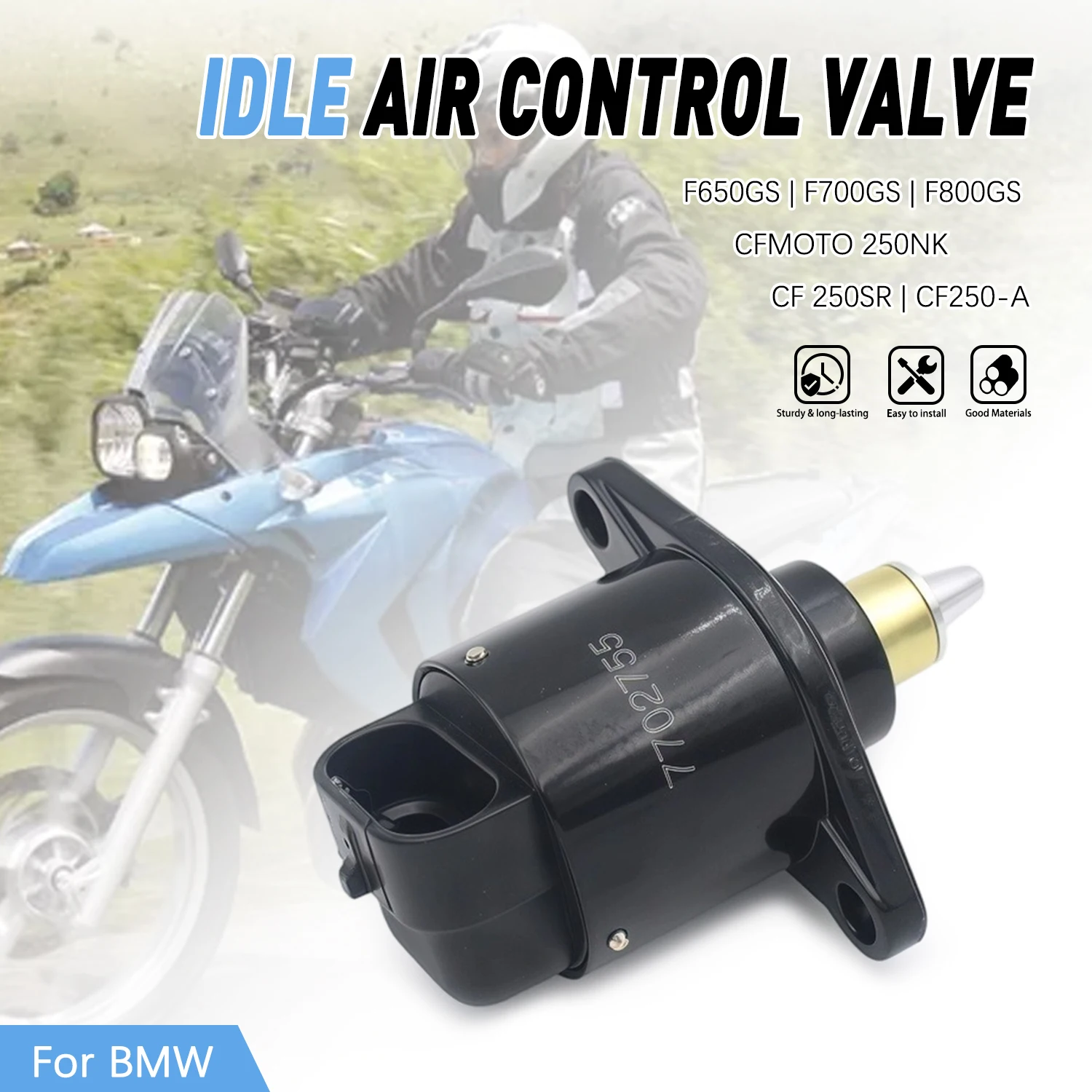 7702755 Idle Air Control Valve For BMW F700GS F800GS F650GS CFMOTO 250NK CF 250SR CF250-A IAC Valve Stepper Moto
7702755 Idle Air Control Valve For BMW F700GS F800GS F650GS CFMOTO 250NK CF 250SR CF250-A IAC Valve Stepper Moto