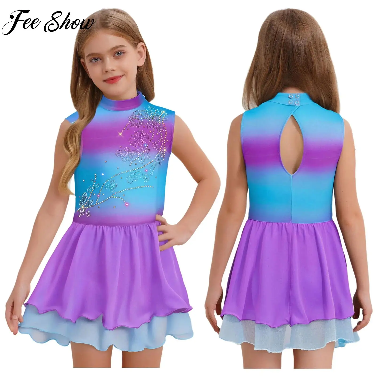Kids Girls Figure Skating Dance Performance Costume Prom Party Dance Wear Sleeveless Sparkly Rhinestones Gradient Dress Leotard
Kids Girls Figure Skating Dance Performance Costume Prom Party Dance Wear Sleeveless Sparkly Rhinestones Gradient Dress Leotard