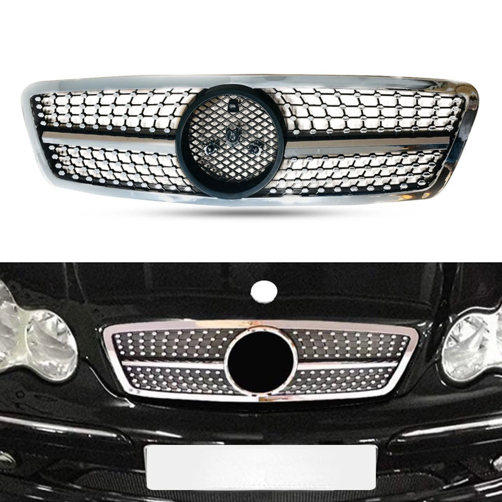 Front Bumper Upper Mesh Grille For Mercedes Benz C class W203 01- 06 Chrome Front Grille
Front Bumper Upper Mesh Grille For Mercedes Benz C class W203 01- 06 Chrome Front Grille