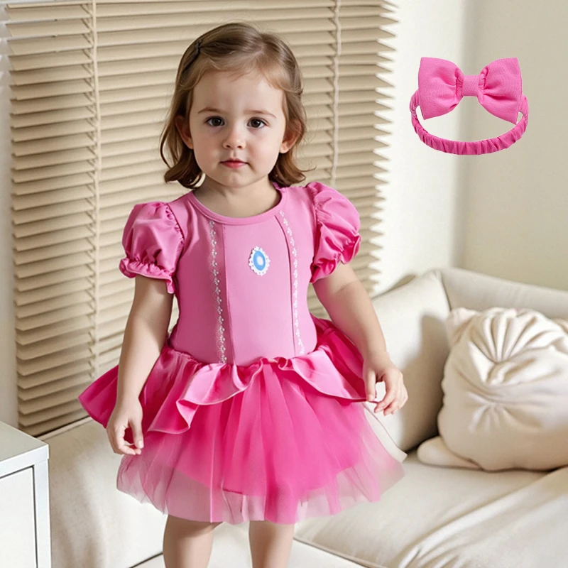 Rose red baby girl hiking clothes triangular design round neck short sleeve puff tulle skirt and hair band accessories
Rose red baby girl hiking clothes triangular design round neck short sleeve puff tulle skirt and hair band accessories