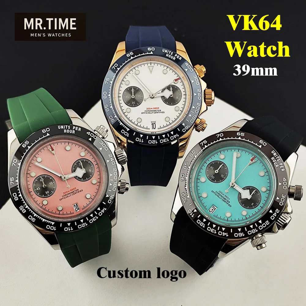 Men's Watch 2026 New Pink Panda Dial/Blue Panda Dial Timing Fashion Quartz Watch 39mm Watch Men's VK64 Movement Watch
Men's Watch 2026 New Pink Panda Dial/Blue Panda Dial Timing Fashion Quartz Watch 39mm Watch Men's VK64 Movement Watch