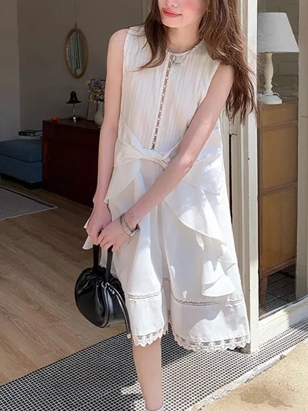 2026 New Sweet Style White Sleeveless Women's Dress Knot Lace Design Initial Love Dress French Style High Wais...
2026 New Sweet Style White Sleeveless Women's Dress Knot Lace Design Initial Love Dress French Style High Wais...