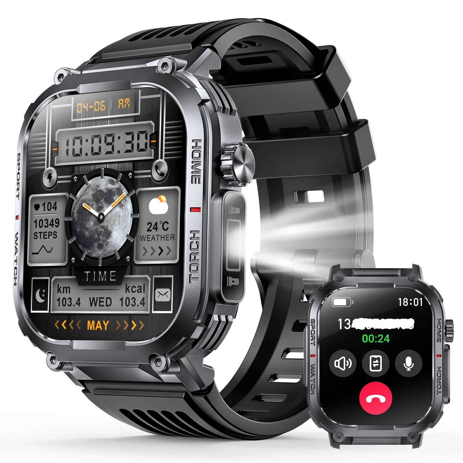 Outdoor sports smart watch S320B high definition large screen 3ATM deep waterproof, flashlight, fitness tracker, smart watch
Outdoor sports smart watch S320B high definition large screen 3ATM deep waterproof, flashlight, fitness tracker, smart watch