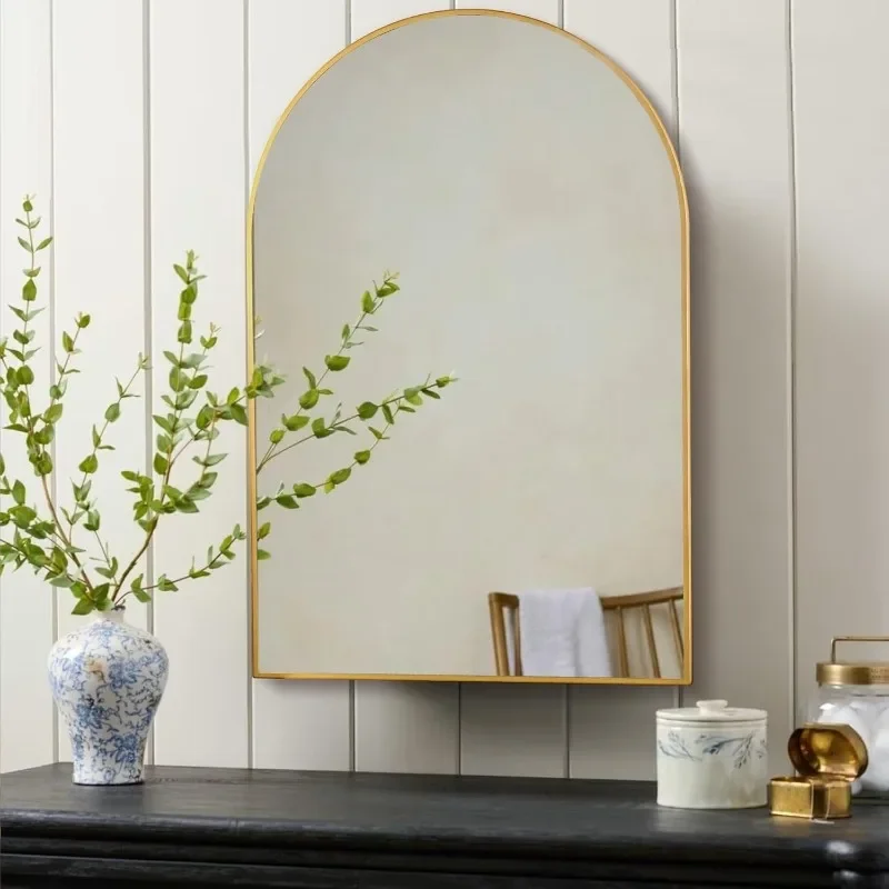 Arched Gold Bathroom Mirror,20 x 30 Inch Arch Wall Mirror with Wood Frame,Vanity Modern Tempered Glass Mirror for Bedroom
Arched Gold Bathroom Mirror,20 x 30 Inch Arch Wall Mirror with Wood Frame,Vanity Modern Tempered Glass Mirror for Bedroom