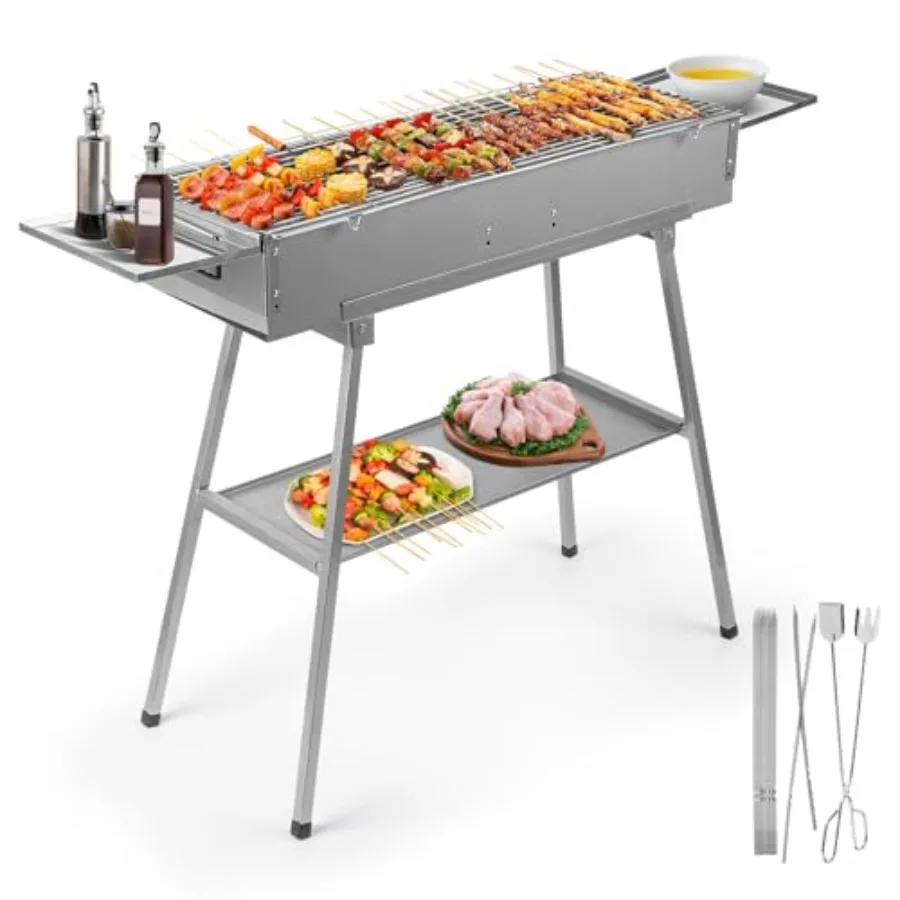Portable 32L x 10W Foldable Charcoal Grill for Outdoor Cooking with Storage Shelf Metal Kebab Skewers Rectangular Lamb Skewer G
Portable 32L x 10W Foldable Charcoal Grill for Outdoor Cooking with Storage Shelf Metal Kebab Skewers Rectangular Lamb Skewer G