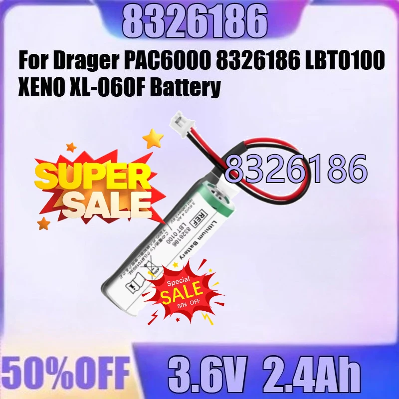For Drager PAC6000 8326186 LBT0100 XENO XL-060F Battery New 8326186 3.6V 2.4Ah High Quality Battery
For Drager PAC6000 8326186 LBT0100 XENO XL-060F Battery New 8326186 3.6V 2.4Ah High Quality Battery