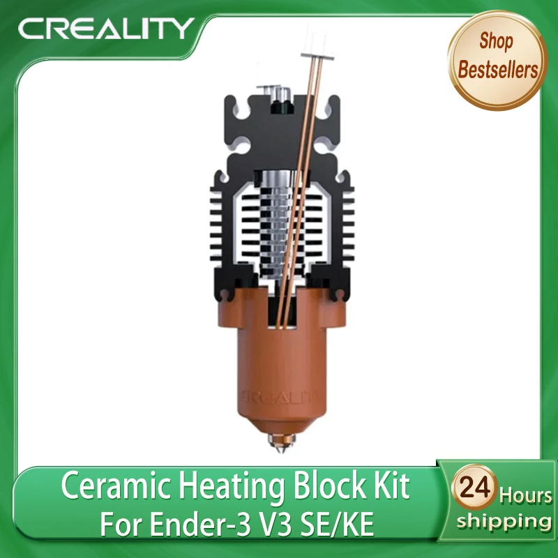 Creality Ender-3 V3 SE/KE Ceramic Heating Block Kit with Quick-Swap Nozzle 60W High Flow Printing Original 3D Printer Parts
Creality Ender-3 V3 SE/KE Ceramic Heating Block Kit with Quick-Swap Nozzle 60W High Flow Printing Original 3D Printer Parts