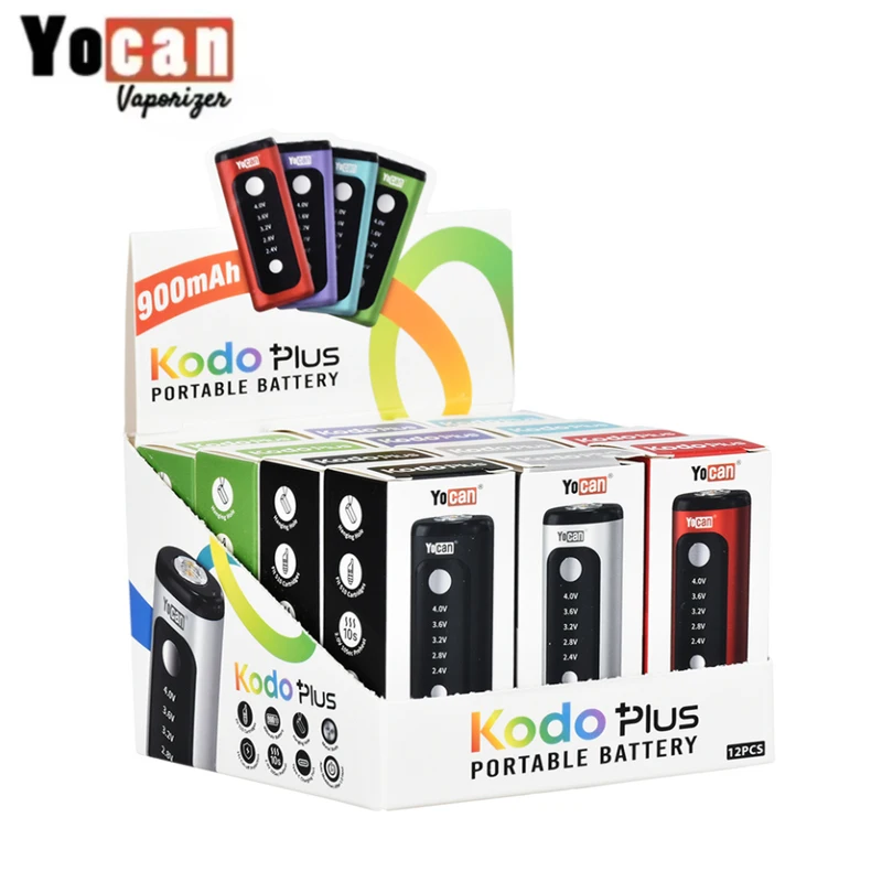 Original Yocan Kodo Plus Box Mod 900mah battery Preset Voltage 2.4V-4.0V 510 threaded Vaporizer Vape Pen For 510 oil Cartridge
Original Yocan Kodo Plus Box Mod 900mah battery Preset Voltage 2.4V-4.0V 510 threaded Vaporizer Vape Pen For 510 oil Cartridge