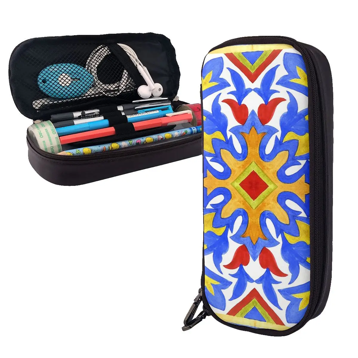 Portuguese Azulejo Tiles Leather Pencil Cases Pencil Pouch Stationery Supplies Big Capacity Pen Box Pencil Bag for Kids School
Portuguese Azulejo Tiles Leather Pencil Cases Pencil Pouch Stationery Supplies Big Capacity Pen Box Pencil Bag for Kids School