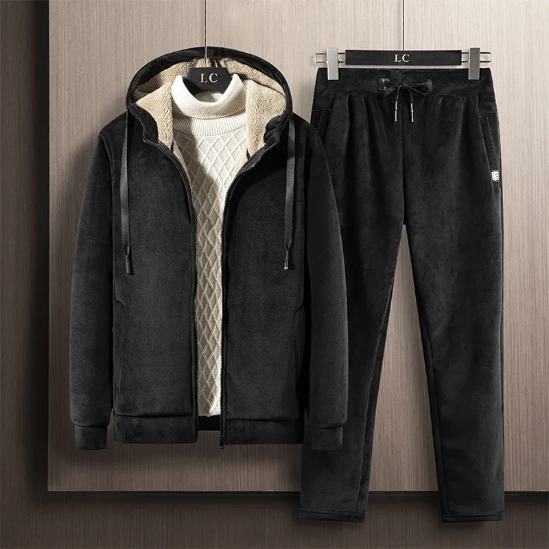 Men Set Sports Suit Fleece Thickened Sportswear Hooded Sweat shirt+Pant 2-piece Sets Casual Men Tracksuit Winter male Tracksuit
Men Set Sports Suit Fleece Thickened Sportswear Hooded Sweat shirt+Pant 2-piece Sets Casual Men Tracksuit Winter male Tracksuit