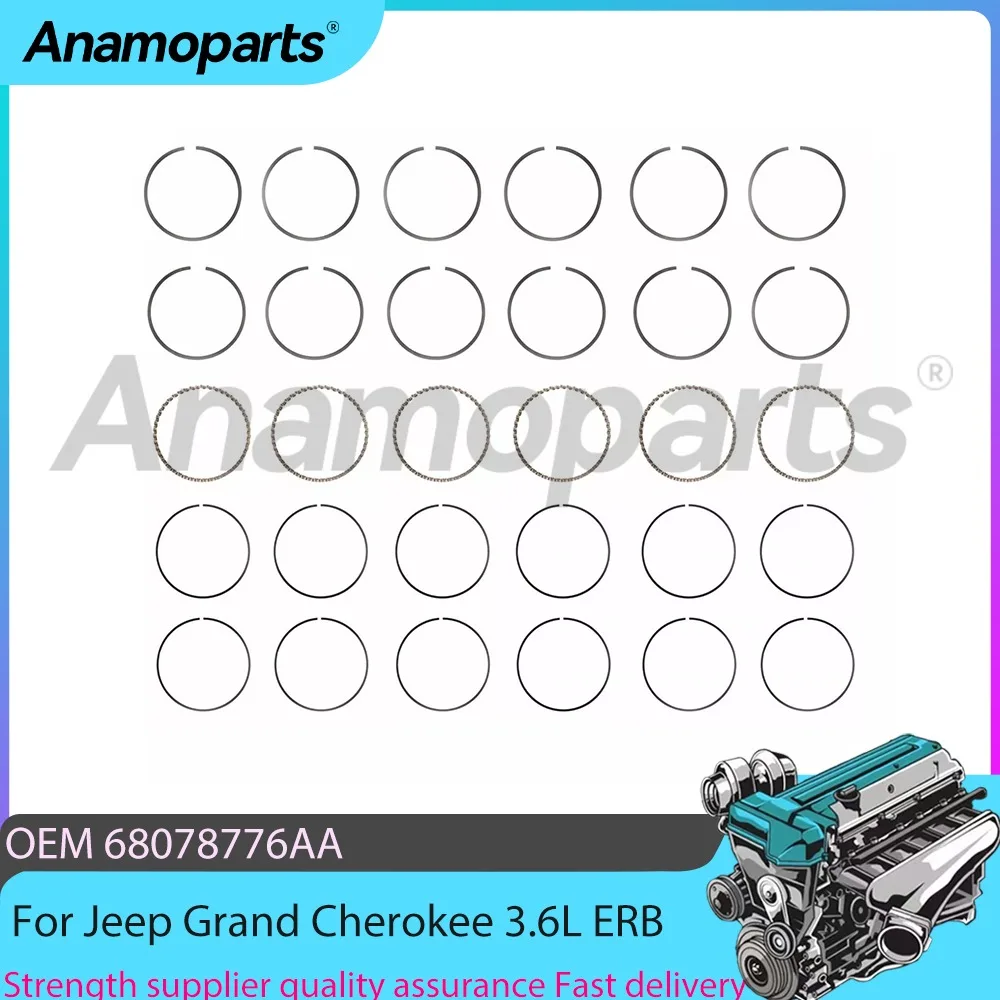 Engine Parts 96mm STD 6x Piston Rings Set Fit 3.6L V6 GAS FLEX For Jeep Grand Cherokee Chrysler Dodge Ram 1500 ERB 3.6L 11-19
Engine Parts 96mm STD 6x Piston Rings Set Fit 3.6L V6 GAS FLEX For Jeep Grand Cherokee Chrysler Dodge Ram 1500 ERB 3.6L 11-19