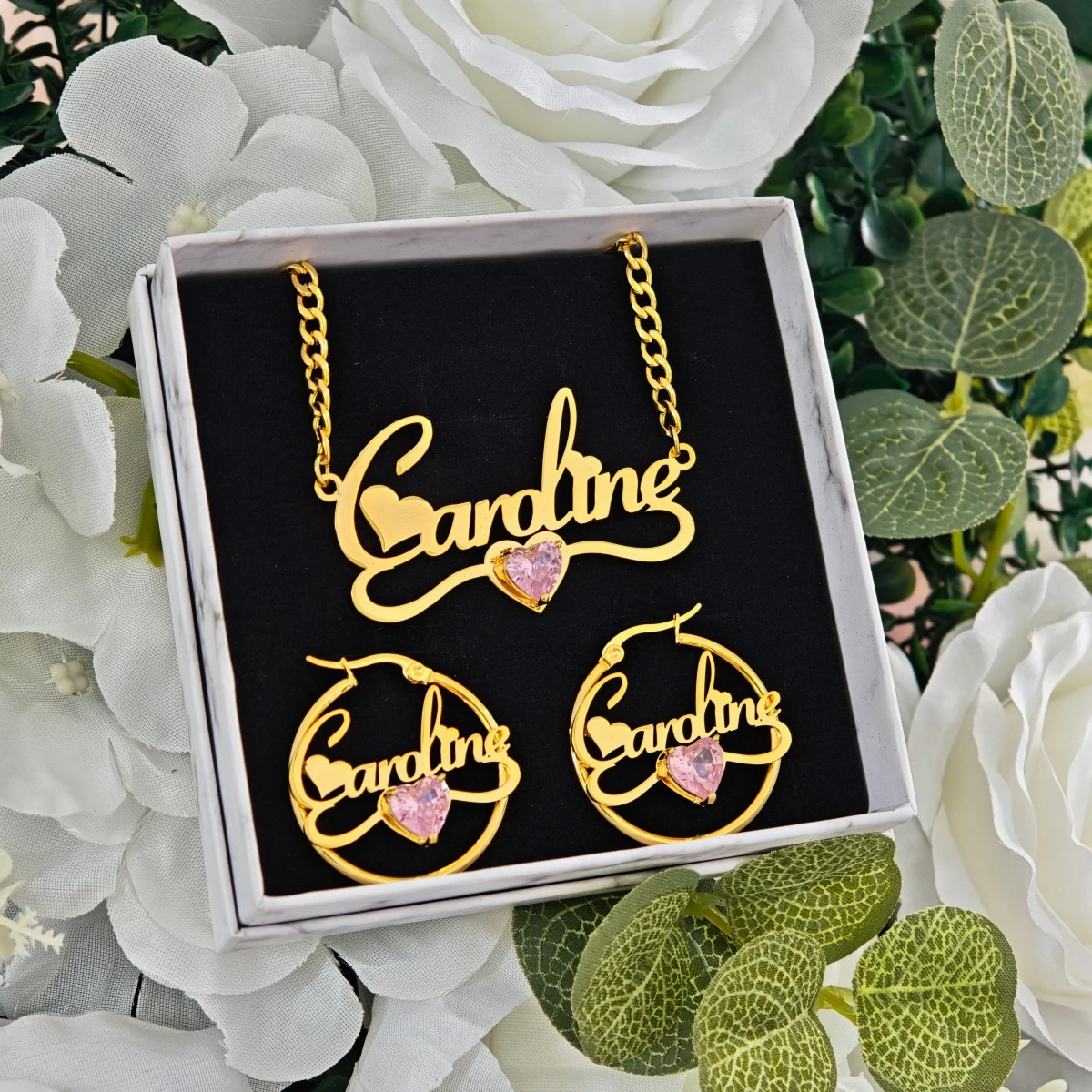 Custom Heart Birthstone Name Jewelry Engraved Name Necklace Hoop Earrings Gold Stainless Steel Women Birthday Gift
Custom Heart Birthstone Name Jewelry Engraved Name Necklace Hoop Earrings Gold Stainless Steel Women Birthday Gift