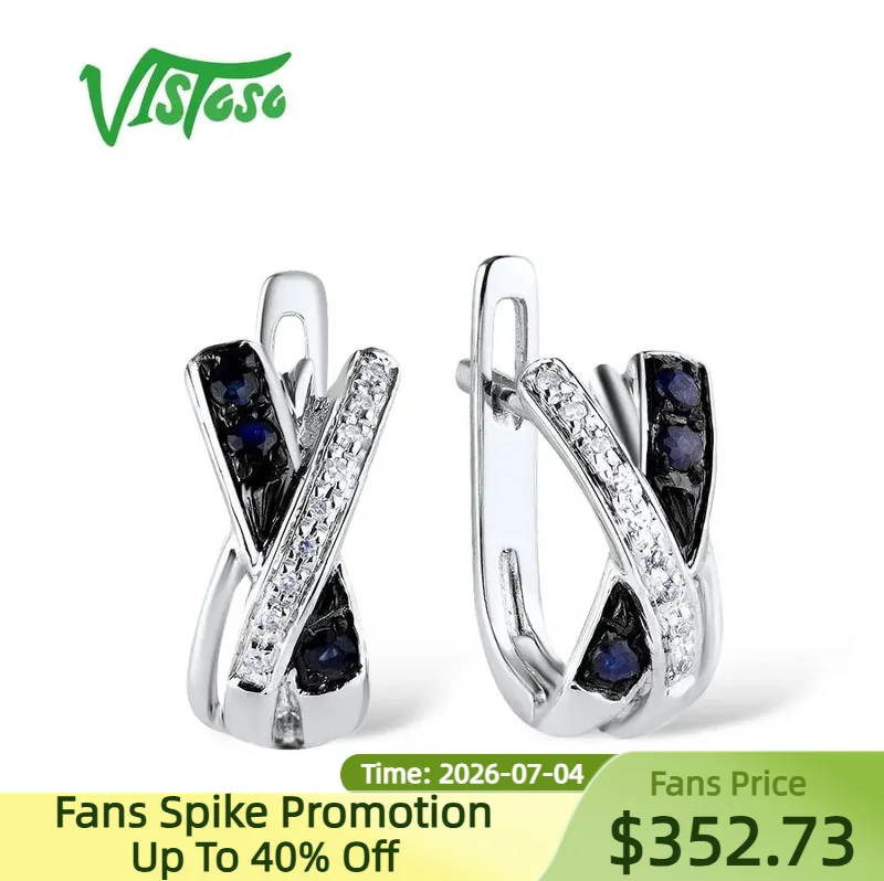 VISTOSO Gold Earrings For Women Pure 14K 585 White Gold Sparkling Blue Sapphire Diamond Anniversary Wedding Elegant Fine Jewelry
VISTOSO Gold Earrings For Women Pure 14K 585 White Gold Sparkling Blue Sapphire Diamond Anniversary Wedding Elegant Fine Jewelry