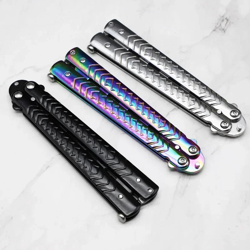 New Exercise Folding Game Knife For Training Stainless Steel Portable No Sharp Blade Practice FlippingChildren Butterfly Knife
New Exercise Folding Game Knife For Training Stainless Steel Portable No Sharp Blade Practice FlippingChildren Butterfly Knife