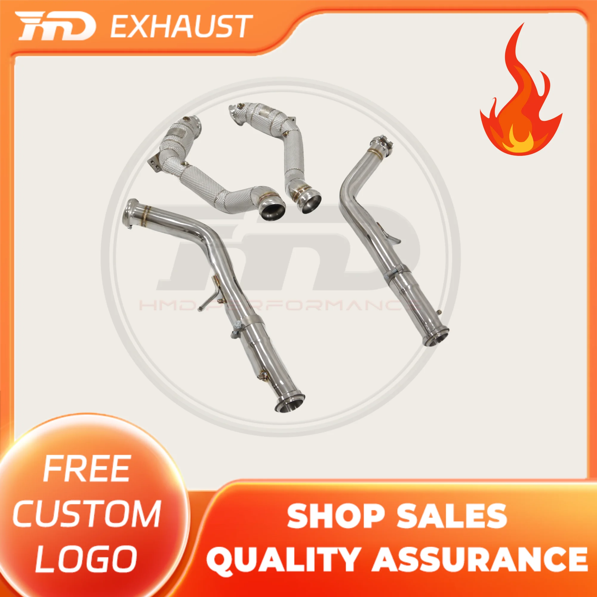 HMD Exhaust System High Flow Performance Downpipe for Mercedes BENZ G63 G500 G65 W464 Car Accessories with Heat Shield and Cat
HMD Exhaust System High Flow Performance Downpipe for Mercedes BENZ G63 G500 G65 W464 Car Accessories with Heat Shield and Cat