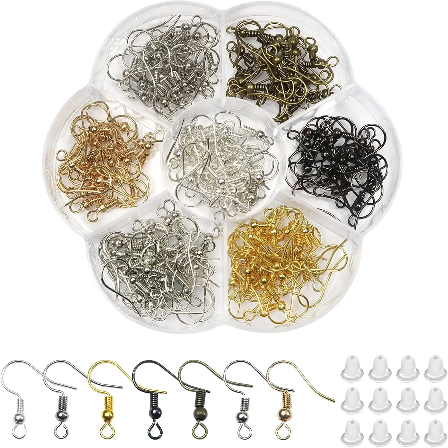 140pcs Hypoallergenic Earring Hooks 925 Silver Plated Fish Hooks with Ball & Coil 7 Colors 18mm + Earring Backs for DIY Jewelry Making
140pcs Hypoallergenic Earring Hooks 925 Silver Plated Fish Hooks with Ball & Coil 7 Colors 18mm + Earring Backs for DIY Jewelry Making