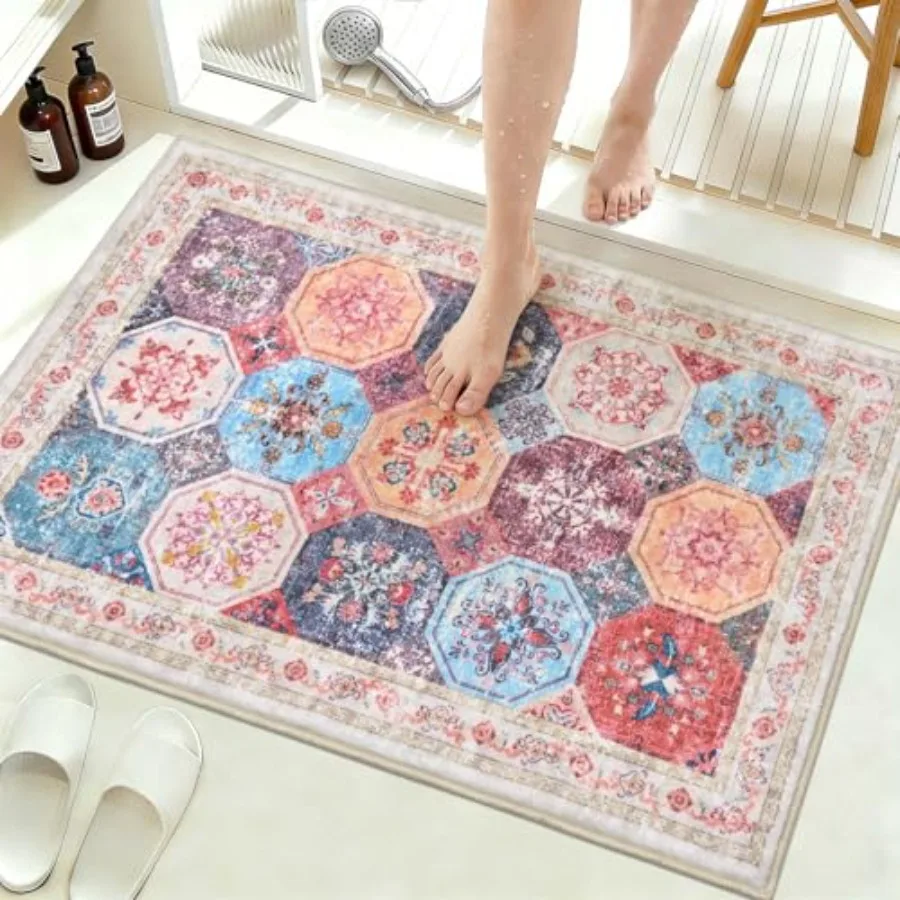 Boho Bathroom Rug Vintage Bath Mat, Inch Small Non Slip Absorbent Washable Bathroom Rugs, Soft Shaggy Quick Dry Bath Mat for Si
Boho Bathroom Rug Vintage Bath Mat, Inch Small Non Slip Absorbent Washable Bathroom Rugs, Soft Shaggy Quick Dry Bath Mat for Si
