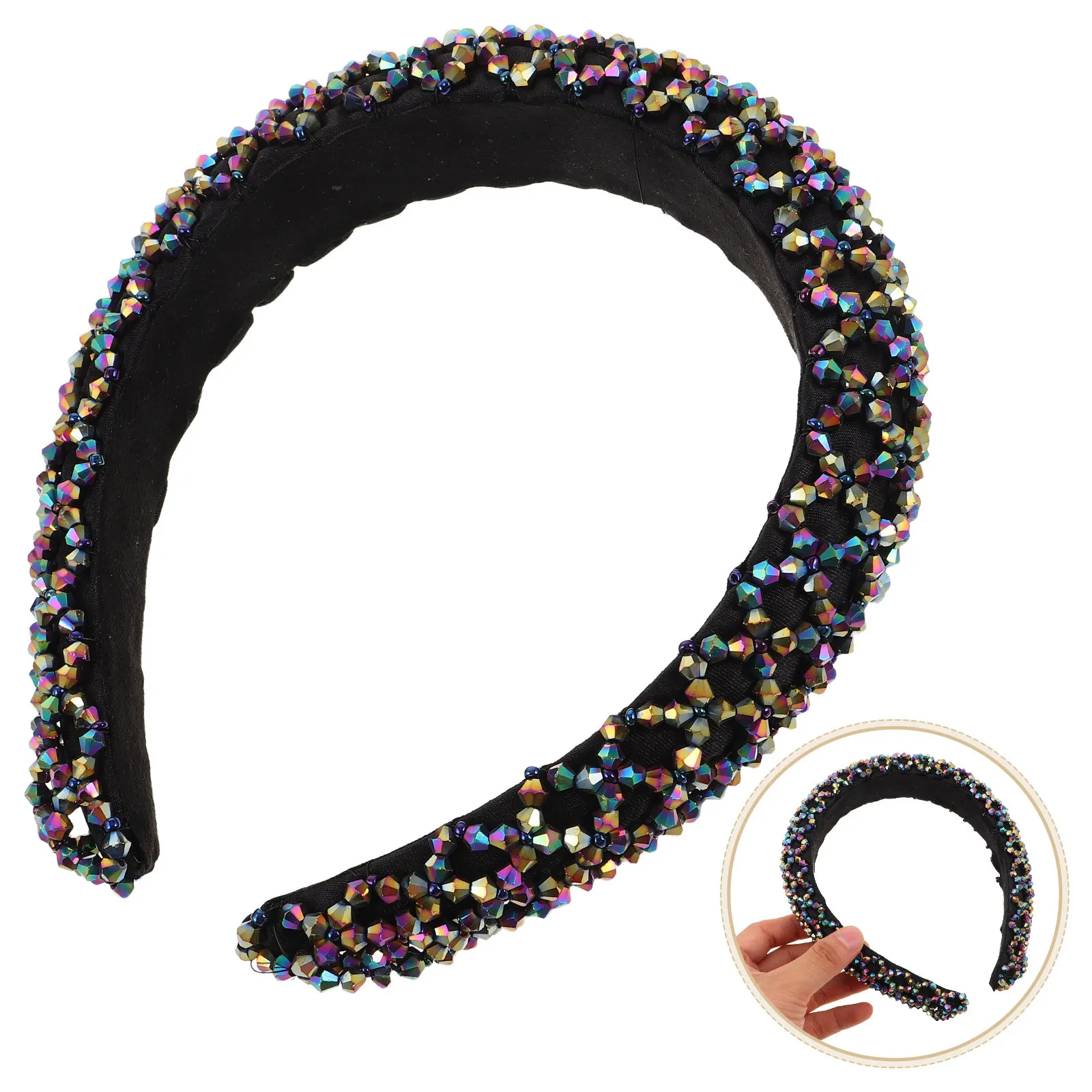Wide Beaded Rhinestone Headband Glittery Handmade Hair Accessory Boho Style Women Statement Hairband for Parties Weddings Casual
Wide Beaded Rhinestone Headband Glittery Handmade Hair Accessory Boho Style Women Statement Hairband for Parties Weddings Casual