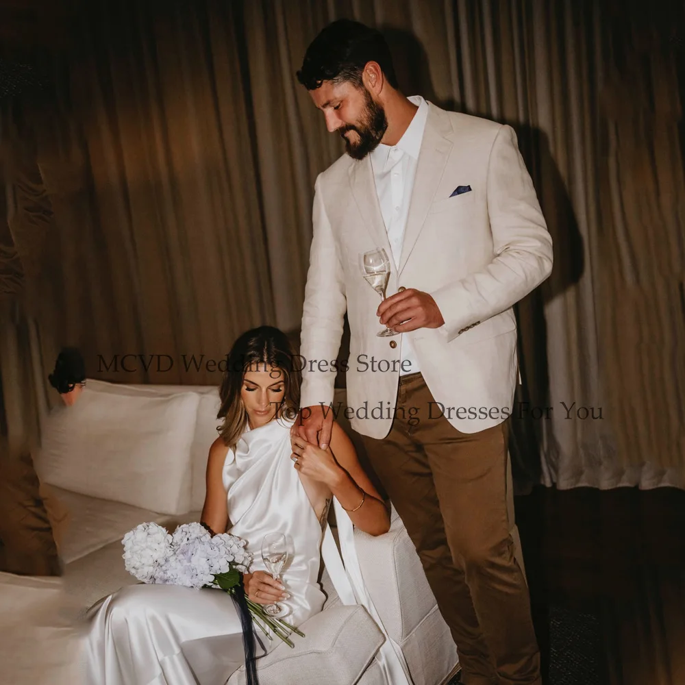 MCDV Elegant O-Neck Satin Mermaid Wedding Dresses With Shawl Sexy Bridal Gown Backless Vestido De Noiva For Women Customized
MCDV Elegant O-Neck Satin Mermaid Wedding Dresses With Shawl Sexy Bridal Gown Backless Vestido De Noiva For Women Customized